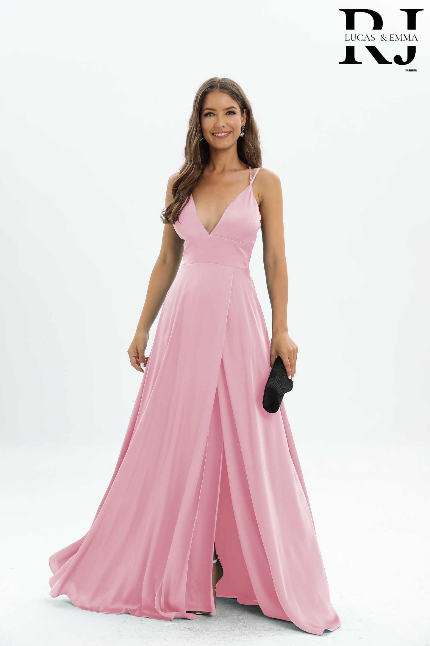 Ottawa - Robe en satin avec laçage au dos et marquée à la taille, idéale pour les mariages