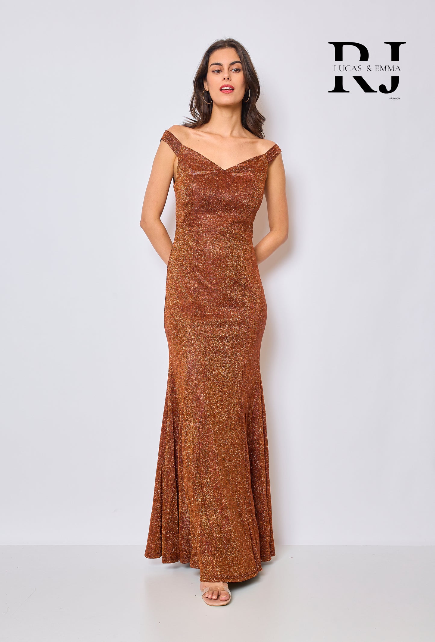 Minks - Robe de soirée brillante à coupe sirène avec bretelle tombante sur l'épaule