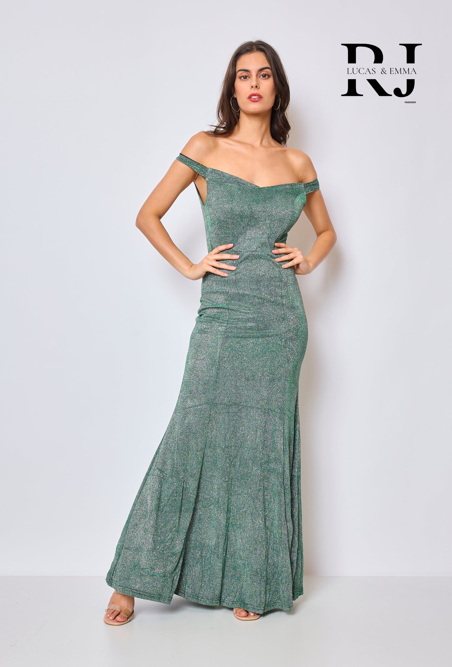 Minks - Robe de soirée brillante à coupe sirène avec bretelle tombante sur l'épaule